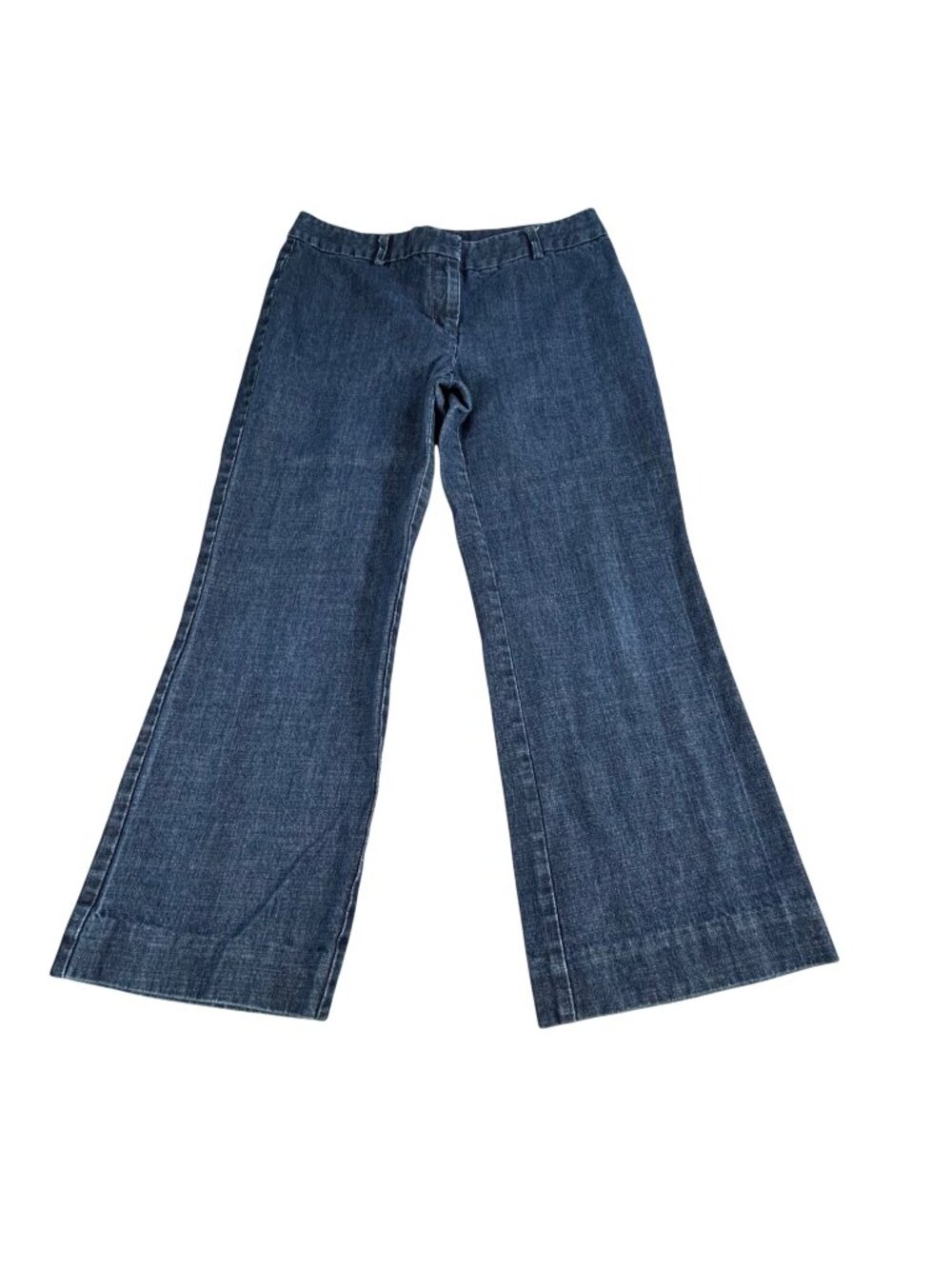 Isaac Mizrahi Womens Wide-Leg Denim Jeans Size 10 Blue 100% Cotton Casual Style